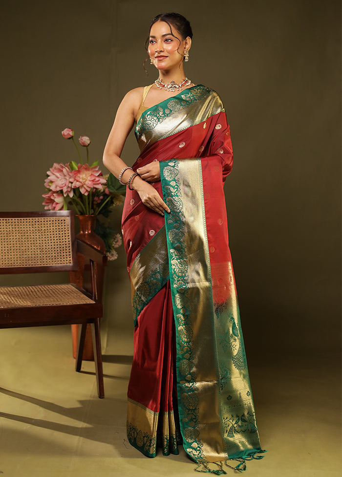 Green Kanjivaram Silk Saree With Blouse Piece