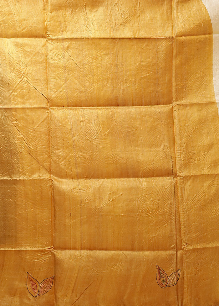 Multicolor Handloom Tussar Pure Silk Saree With Blouse Piece
