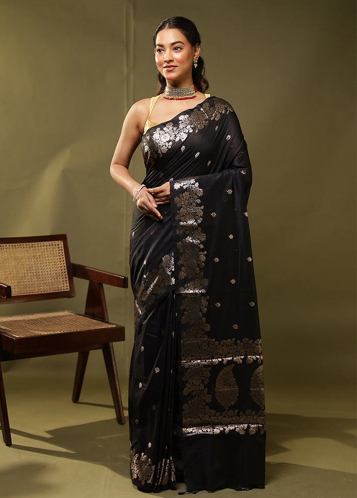 Black Cotton Saree With Blouse Piece