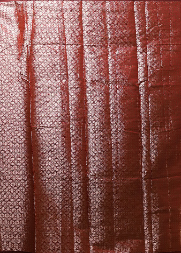 Red Cotton Saree With Blouse Piece