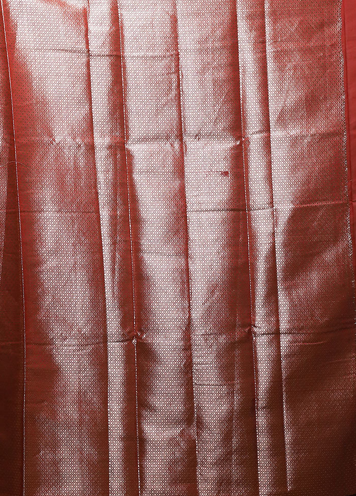 Red Cotton Saree With Blouse Piece