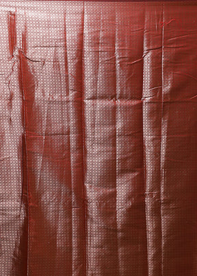 Red Cotton Saree With Blouse Piece