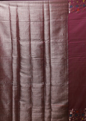 Purple Cotton Saree With Blouse Piece