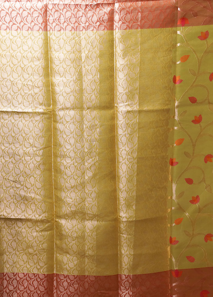 Yellow Organza Saree With Blouse Piece