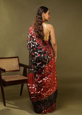 Black Organza Saree With Blouse Piece