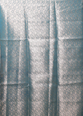 Blue Organza Saree With Blouse Piece