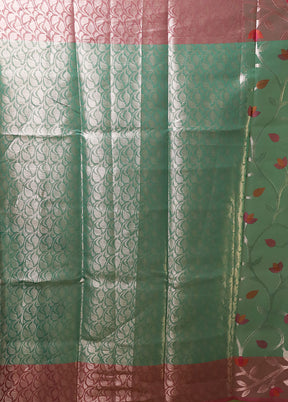 Green Organza Saree With Blouse Piece