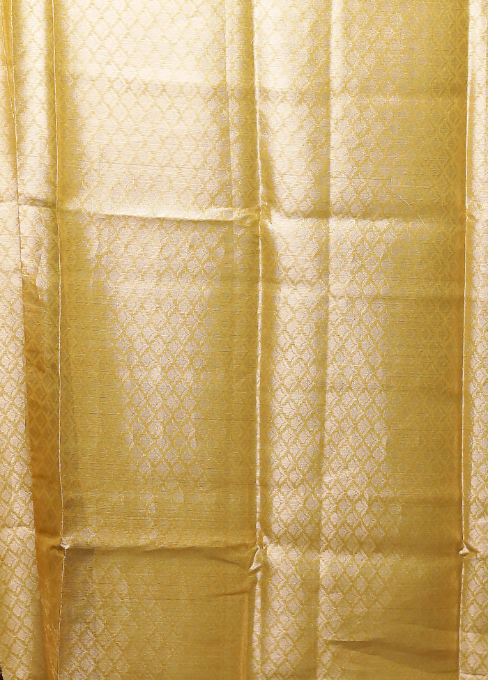 Yellow Organza Saree With Blouse Piece