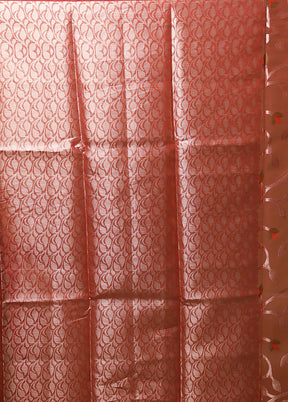 Red Organza Saree With Blouse Piece