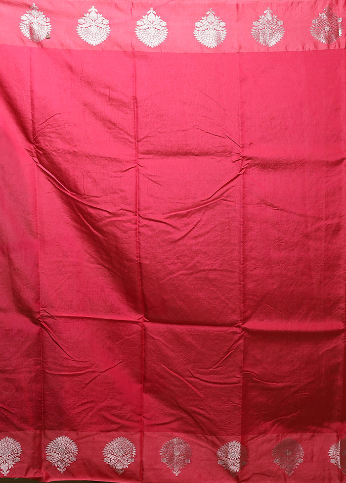 Pink Dupion Silk Saree With Blouse Piece