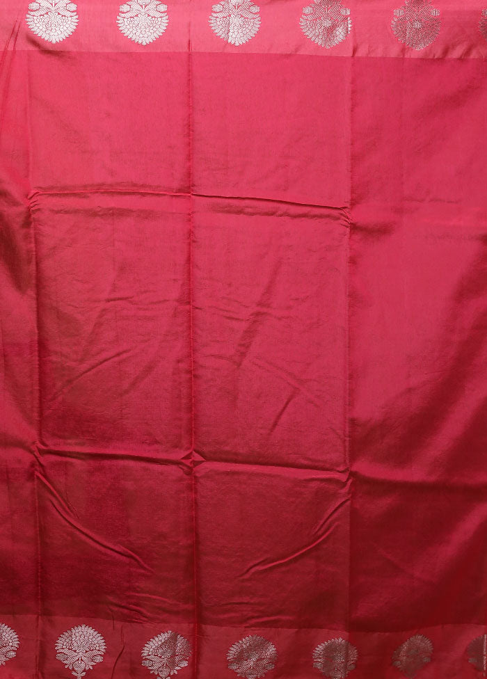 Pink Dupion Silk Saree With Blouse Piece