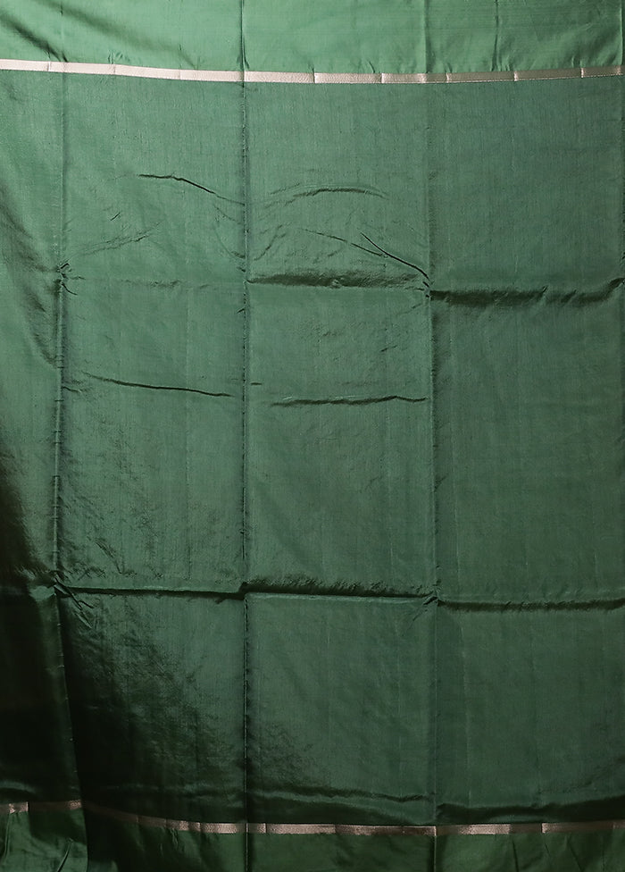 Green Dupion Silk Saree With Blouse Piece