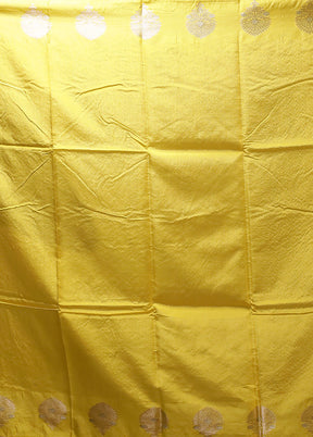 Yellow Dupion Silk Saree With Blouse Piece