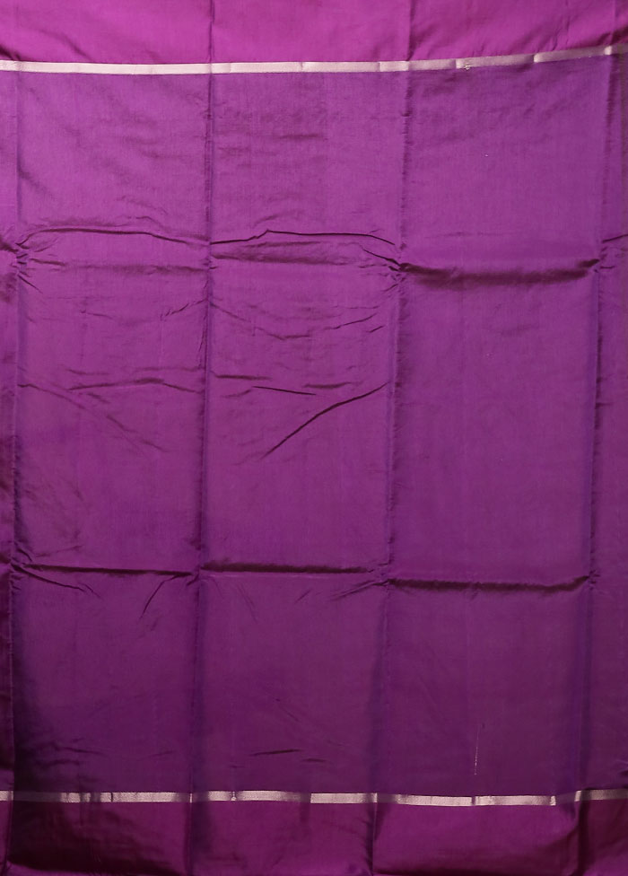 Purple Dupion Silk Saree With Blouse Piece
