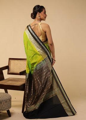 Green Handloom Bomkai Pure Silk Saree With Blouse Piece