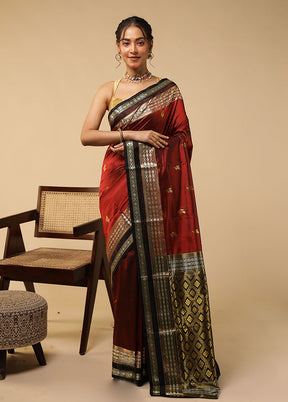 Purple Handloom Bomkai Pure Silk Saree With Blouse Piece