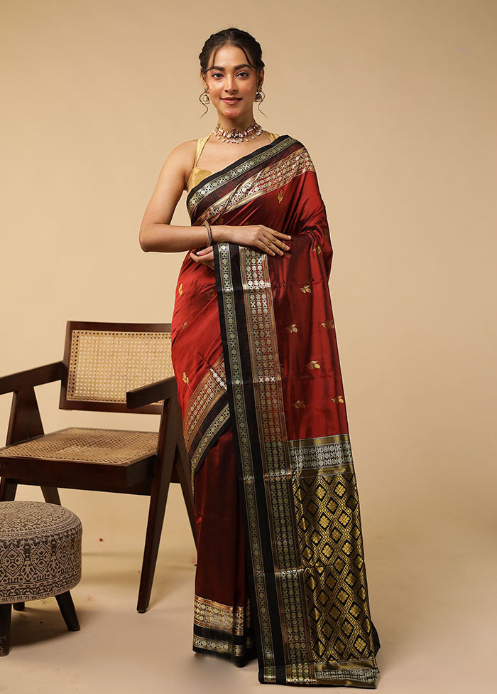 Purple Handloom Bomkai Pure Silk Saree With Blouse Piece