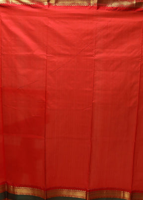 White Handloom Kanjivaram Pure Silk Saree With Blouse Piece