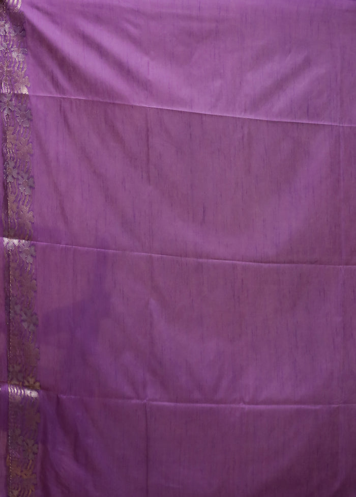 Blue Dupion Silk Saree With Blouse Piece