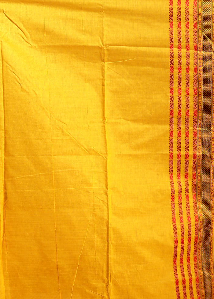 Yellow Assam Silk Saree With Blouse Piece