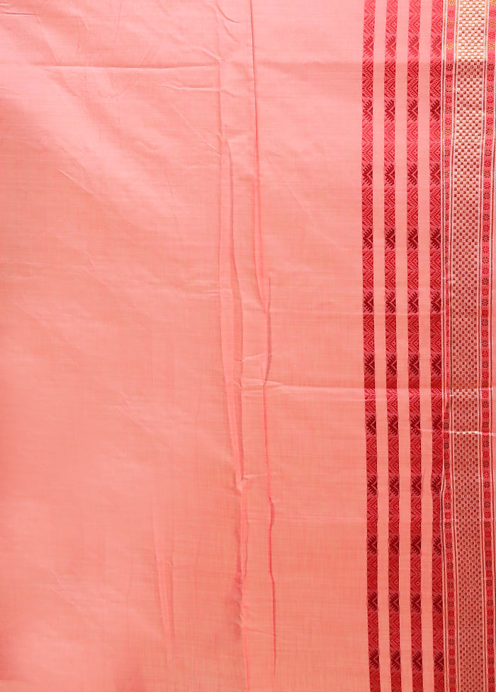 Pink Assam Silk Saree With Blouse Piece