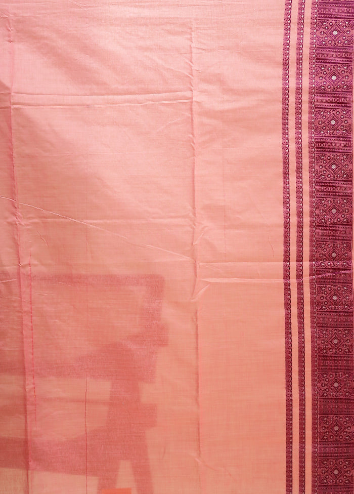 Pink Assam Silk Saree With Blouse Piece