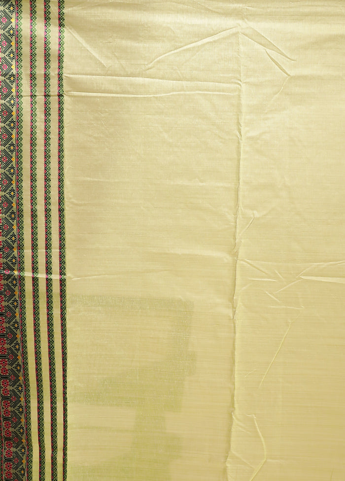 Green Assam Silk Saree With Blouse Piece