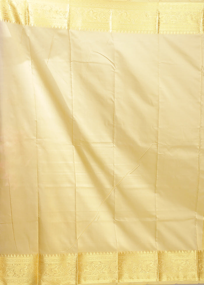 Blue Kanjivaram Silk Saree With Blouse Piece