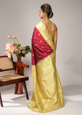 Purple Kanjivaram Silk Saree With Blouse Piece