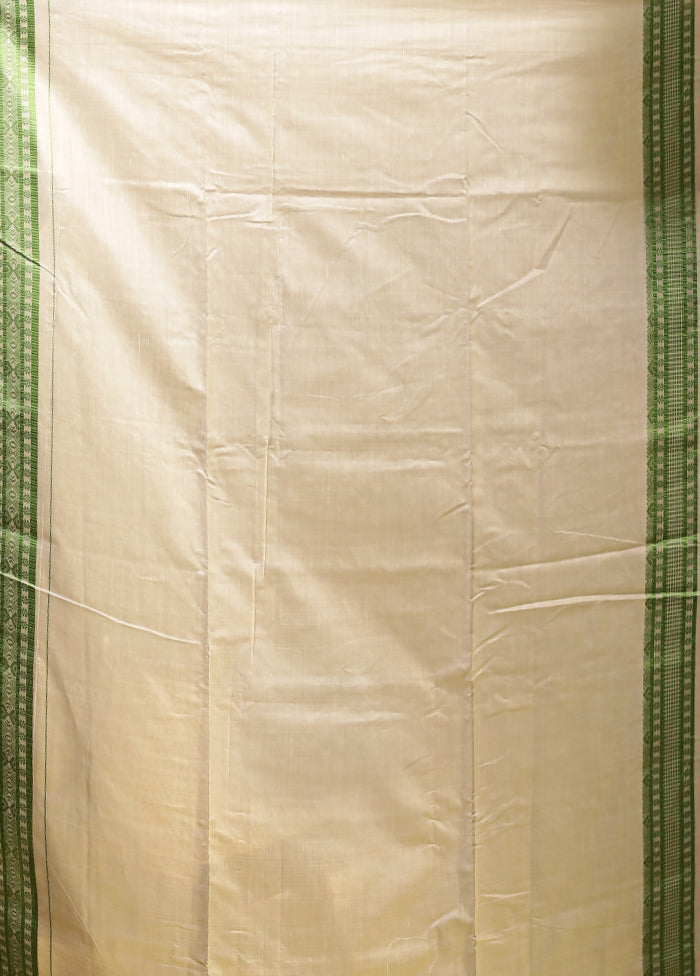 Cream Assam Silk Saree With Blouse Piece