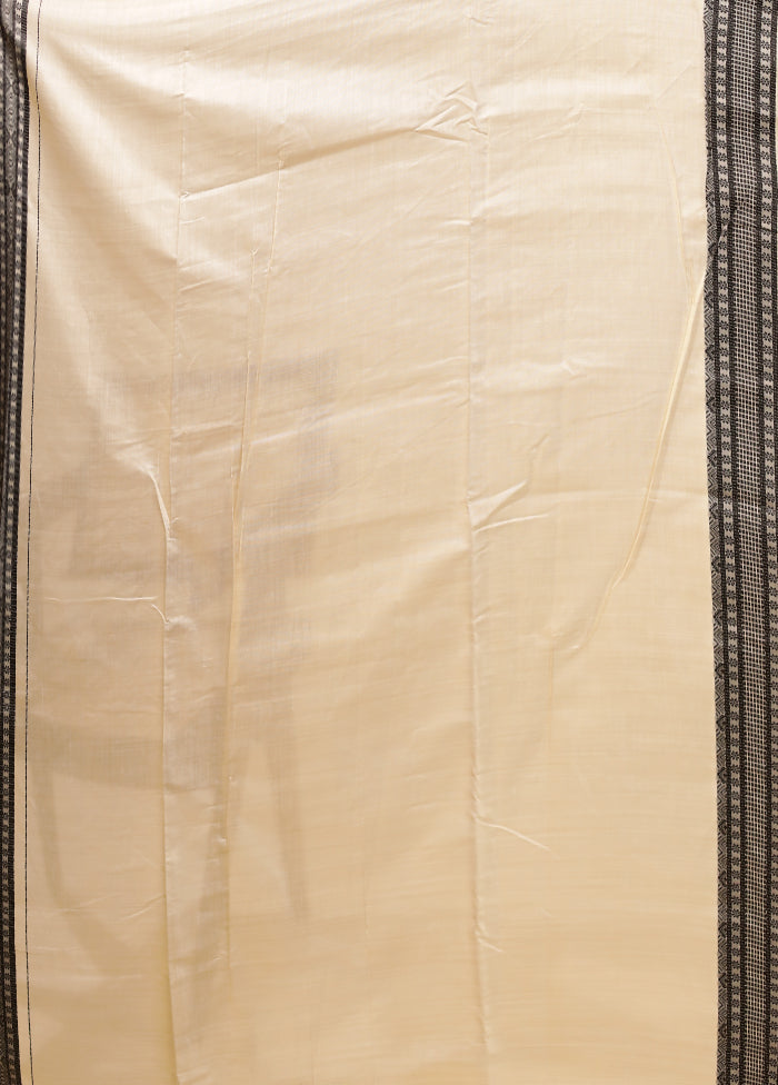Cream Assam Silk Saree With Blouse Piece