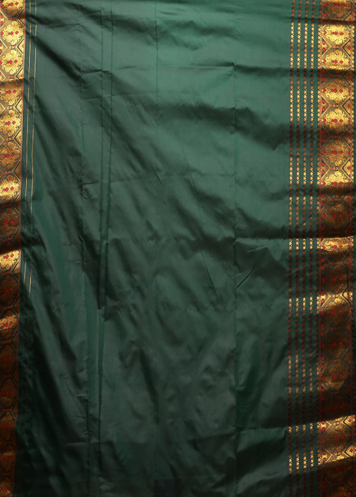 Green Assam Silk Saree With Blouse Piece