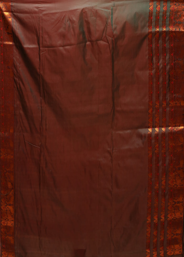 Green Assam Silk Saree With Blouse Piece