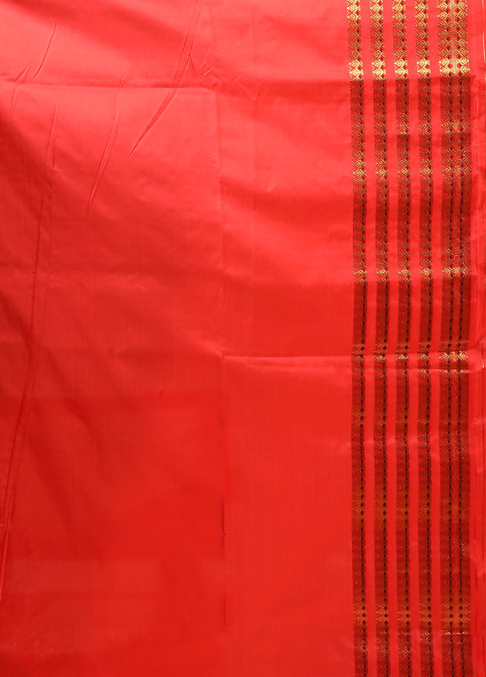 Pink Assam Silk Saree With Blouse Piece