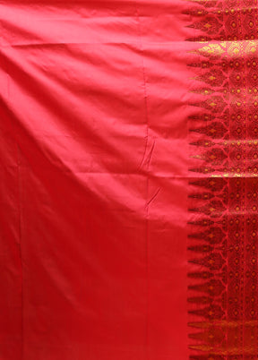 Pink Assam Silk Saree With Blouse Piece