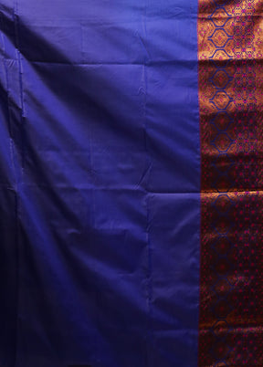 Blue Assam Silk Saree With Blouse Piece