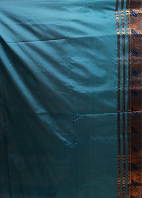 Blue Assam Silk Saree With Blouse Piece