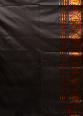 Black Assam Silk Saree With Blouse Piece