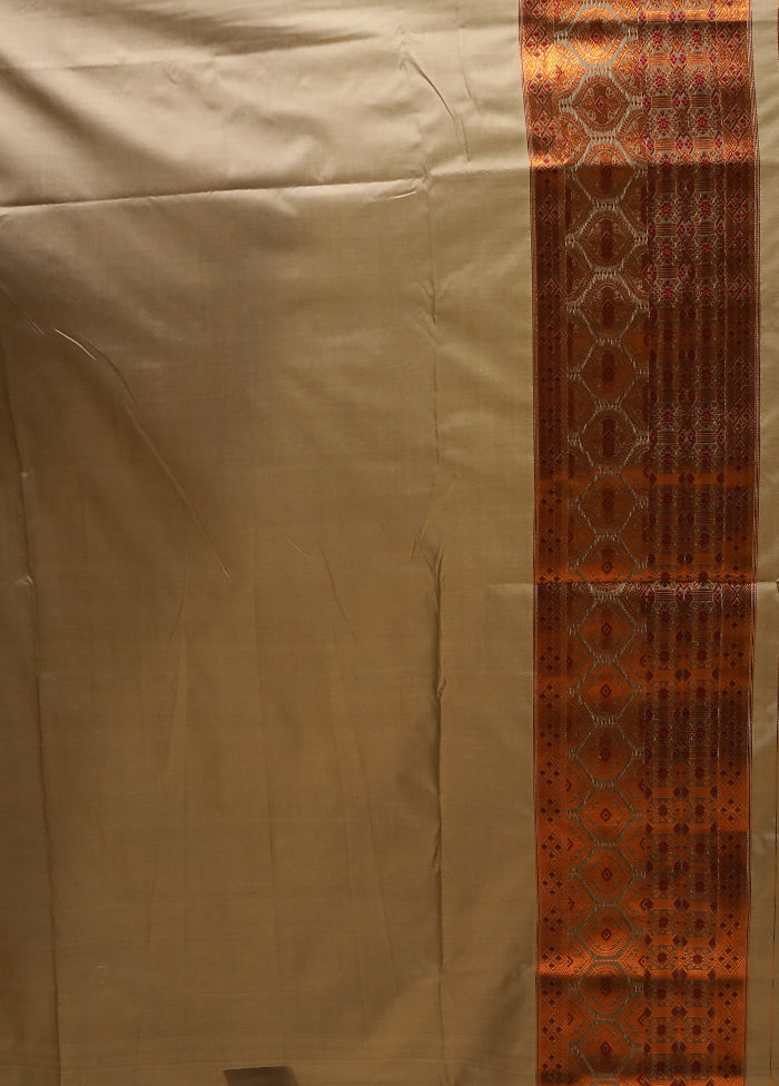 Grey Assam Silk Saree With Blouse Piece