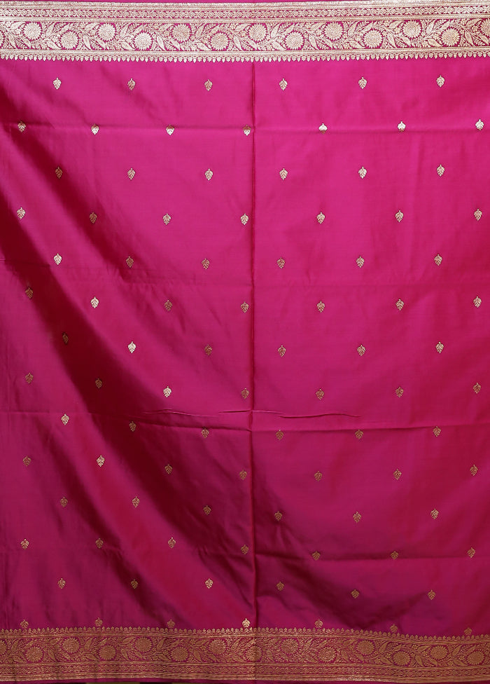 Purple Banarasi Silk Saree With Blouse Piece