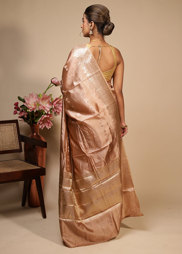 Cream Dupion Silk Saree With Blouse Piece