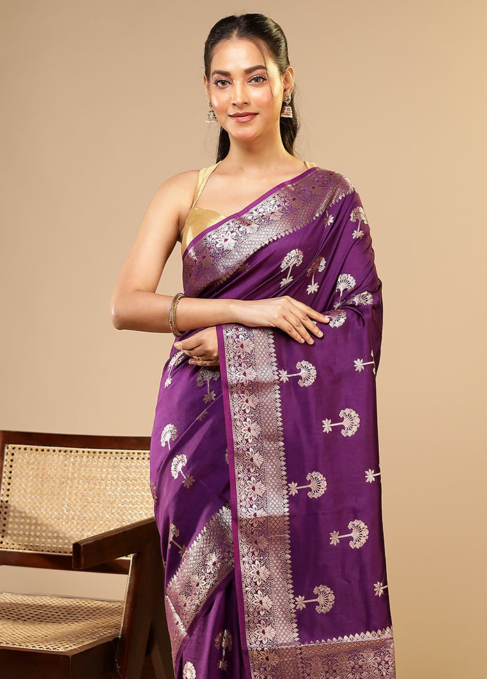 Blue Dupion Silk Saree With Blouse Piece