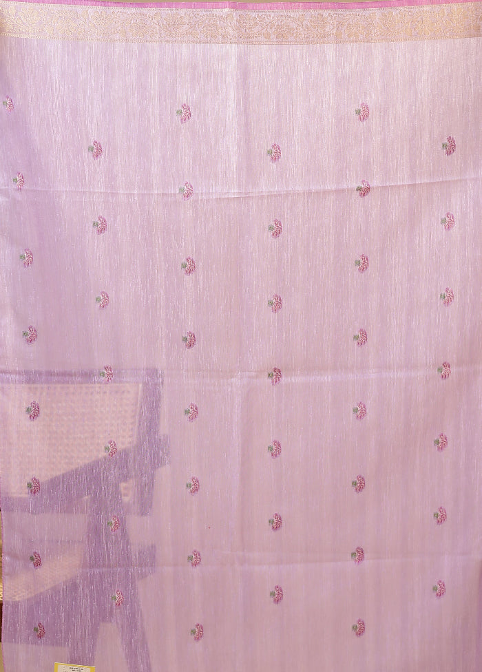 Purple Linen Silk Saree With Blouse Piece