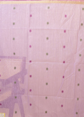 Purple Linen Silk Saree With Blouse Piece