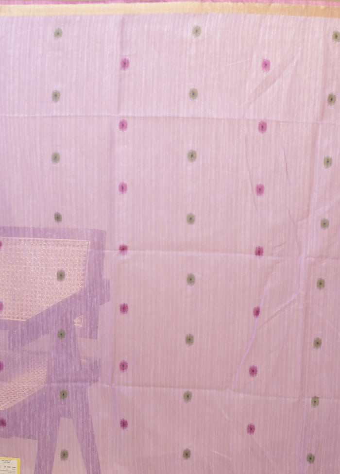 Purple Linen Silk Saree With Blouse Piece