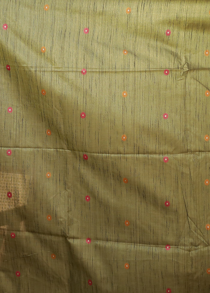 Cream Linen Silk Saree With Blouse Piece