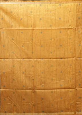 Yellow Linen Silk Saree With Blouse Piece