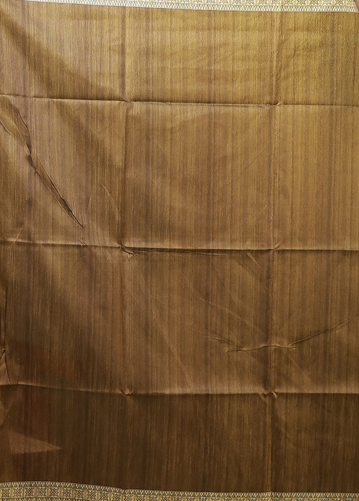 Green Tussar Silk Saree With Blouse Piece