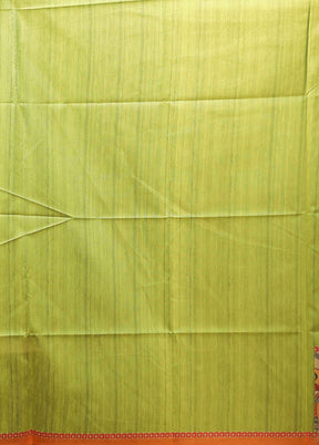 Green Tussar Silk Saree With Blouse Piece