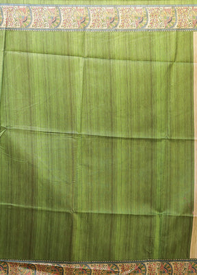 Cream Tussar Silk Saree With Blouse Piece